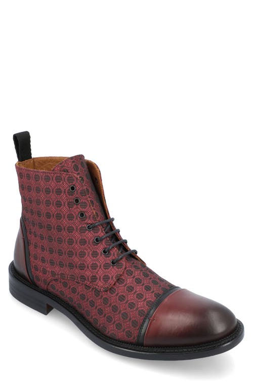 TAFT The Jack Lace-Up Cap Toe Boot Merlot at Nordstrom,