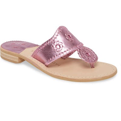 Jack Rogers Metallic Jacks Flip Flop- Pink