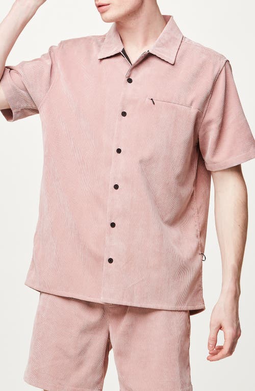 Picture Organic Clothing Nollur Short Sleeve Corduroy Button-Up Shirt Woodrose at Nordstrom,