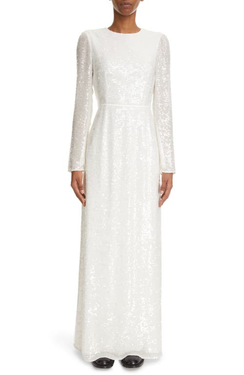 Erdem Yoanna Sequin Tie Back Gown in Ivory at Nordstrom, Size 0 Us