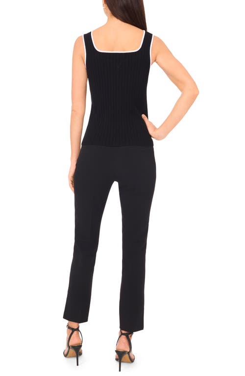 Shop Halogenr Halogen(r) Piped Sweetheart Neck Sweater Tank Top In Rich Black