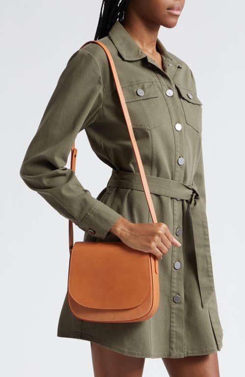 Shop Mansur Gavriel Classic Leather Crossbody Bag In Cammello