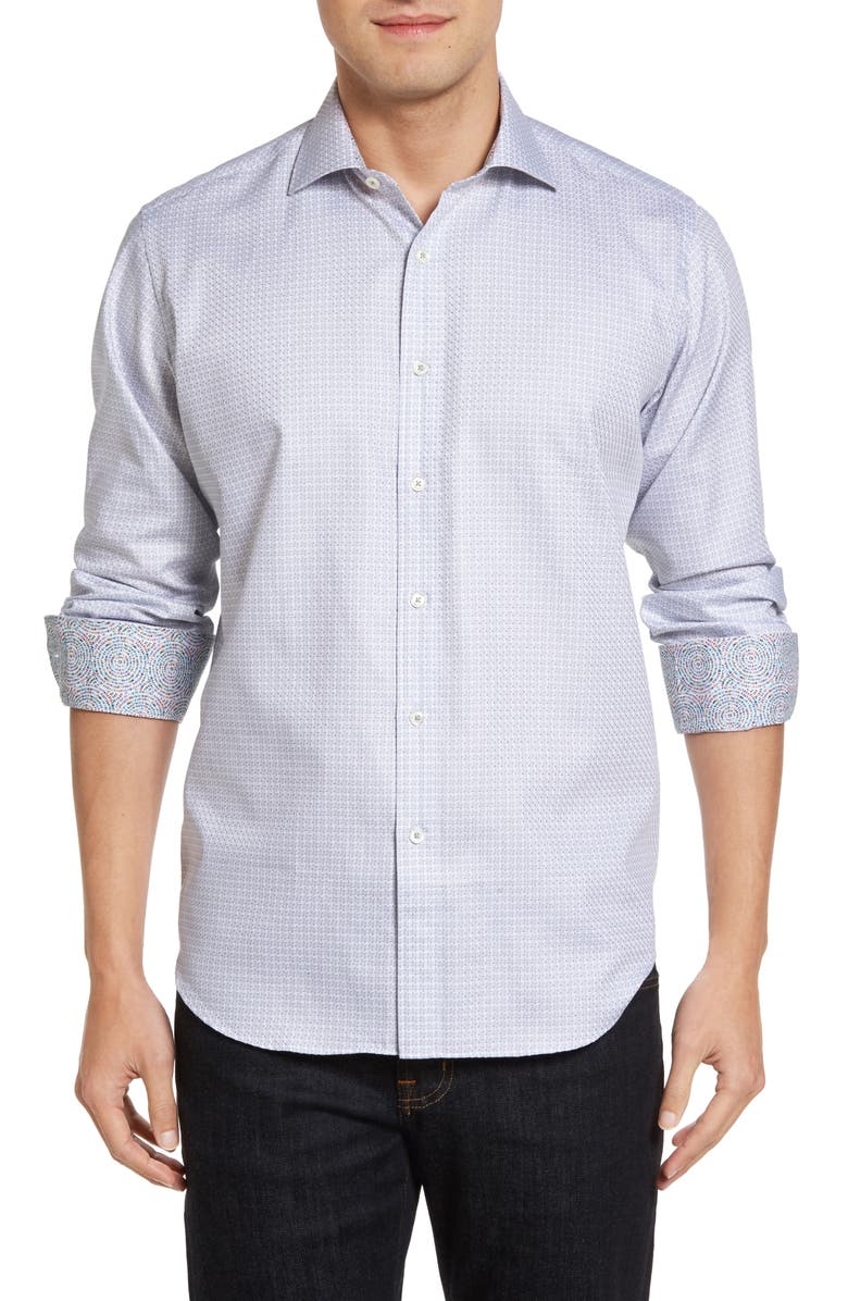 Bugatchi Classic Fit Houndstooth Sport Shirt | Nordstrom