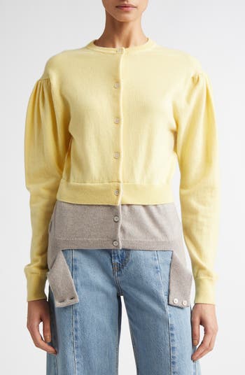Meryll Rogge Puff Shoulder Double Wool Cardigan | Nordstrom