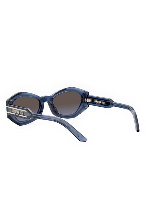 Shop Dior 'signature B1u 55mm Butterfly Sunglasses In Shiny Blue/gradient Bordeaux