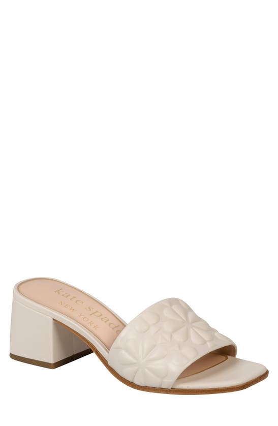 Kate Spade Emmie Block Heel Slide Sandal In Parchment.