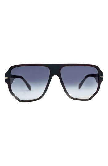 Shop Mita Sustainable Eyewear 58mm Navigator Sunglasses In Matte Red Horn/mt Grey Horn