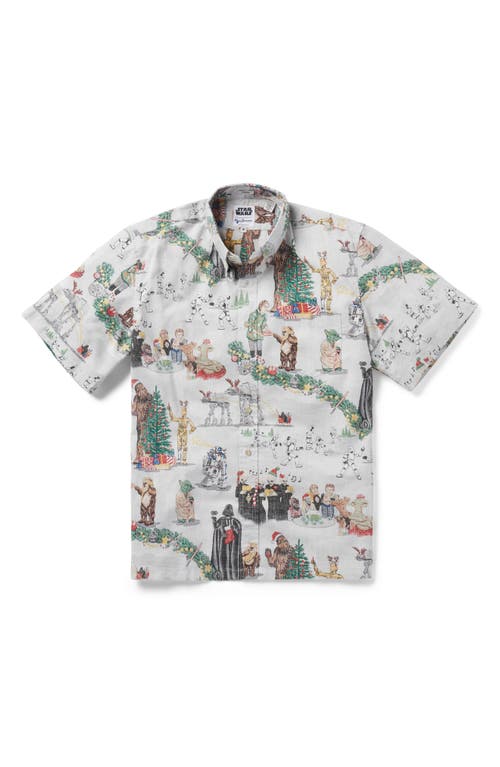 Reyn Spooner Classic Fit Holiday Star Wars Print Short Sleeve Button-Down Shirt in Glacier