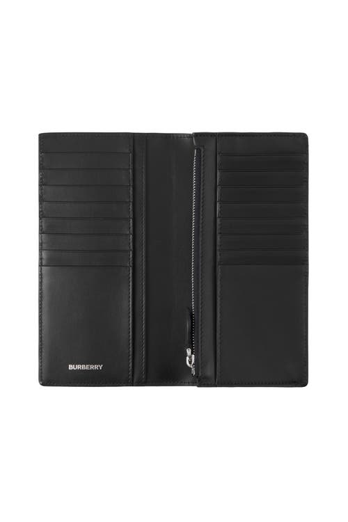 Burberry Check Continental Wallet In Navy