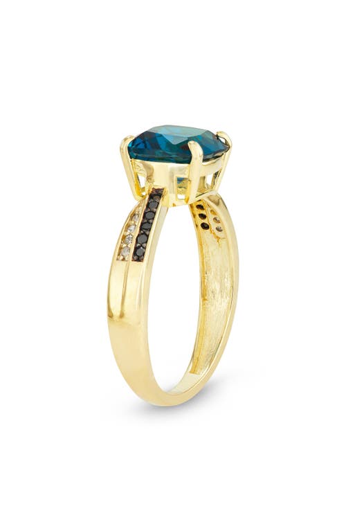 Fuzion Creations Diamond, Sapphire & London Blue Topaz Ring In Yellow