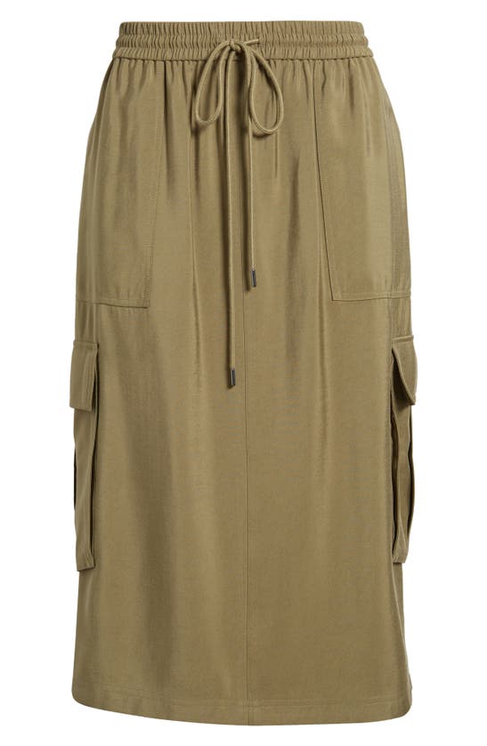 Shop Nordstrom Drawstring Waist Utility Skirt In Olive Burnt