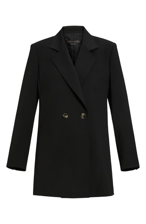 Shop Marina Rinaldi Zaino Virgin Wool Crepe Satin Blazer In Black