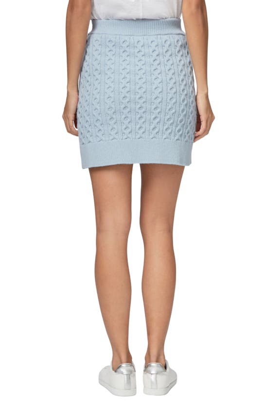 Shop Paige Juliet Cable Wool Blend Sweater Skirt In Vintage Sky Blue