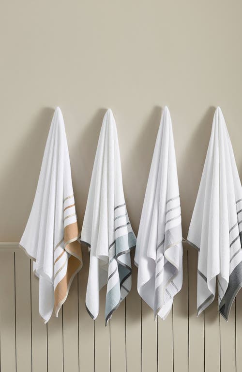 Woven & Weft Cotton Textured Stripe 4-pack Hand Towel Set In Clay/taupe