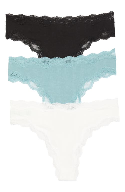 Honeydew Intimates Lorelai Assorted 3-Pack High Waist Thongs in Blk/White/Galaxy at Nordstrom, Size Large