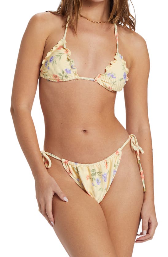 Shop Billabong Kismet Bells Side Tie Bikini Bottoms In Yellow