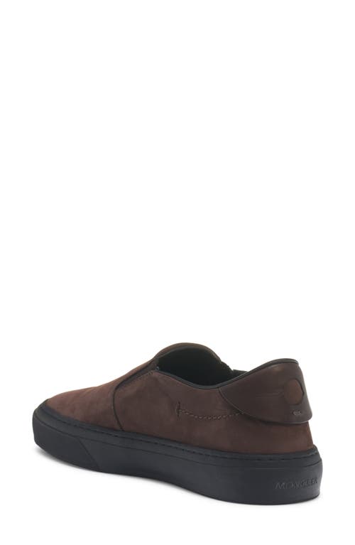 Moncler Monclub Slip-on Sneaker In Coffee Bean