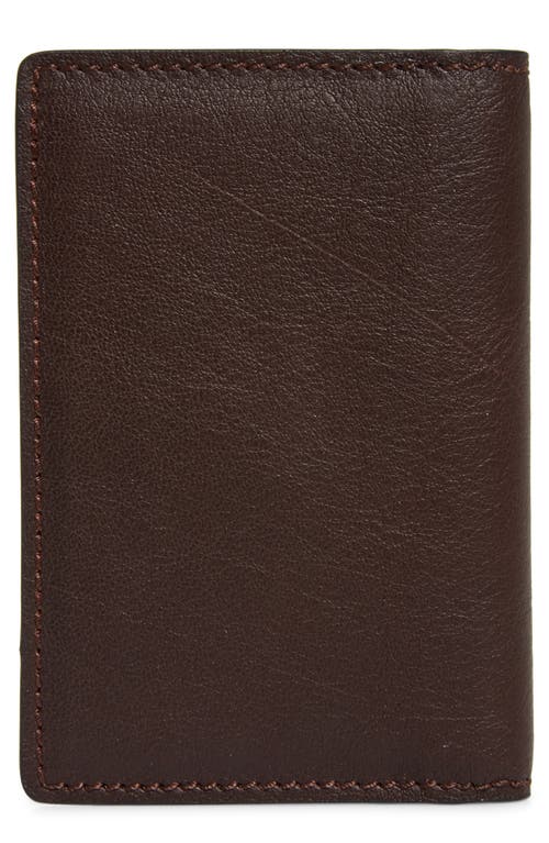 Bosca Leather Folding Card Case in Dark Brown