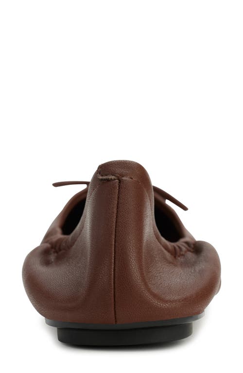 Karl Lagerfeld Velma Womens Bow Man Made Flat Shoes In Cognac
