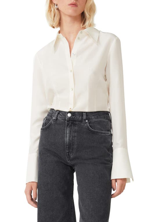 & Other Stories Silk Button-Up Shirt in White