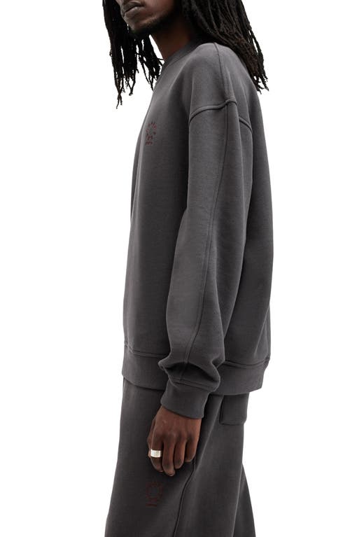 Allsaints Haven Embroidered Logo Oversized Sweatshirt In Washed Black