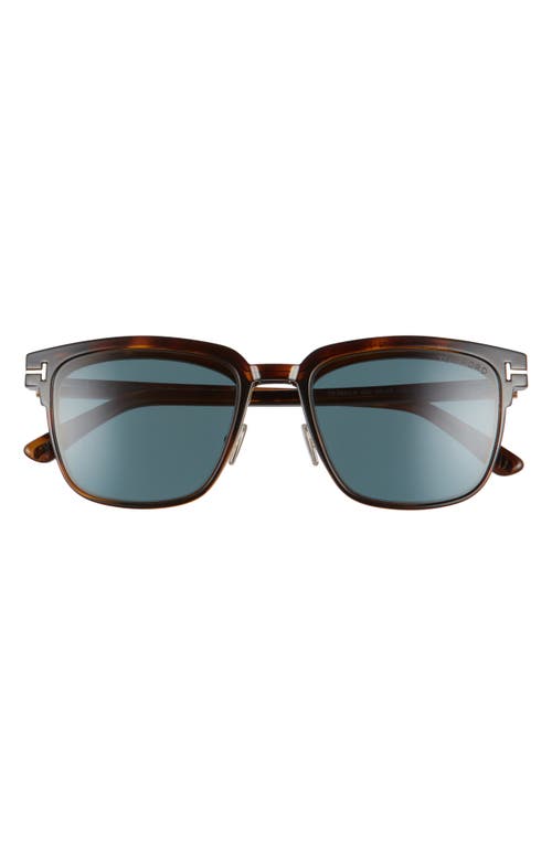Shop Tom Ford 54mm Blue Light Blocking Glasses & Clip-on Sunglasses In Dark Havana/gunmetal/teal
