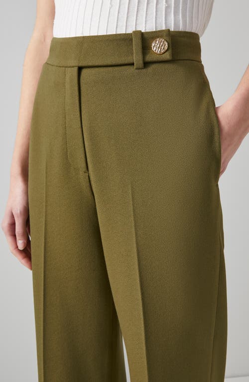 Shop Lk Bennett Bille Ankle Wide Leg Pants In Olive