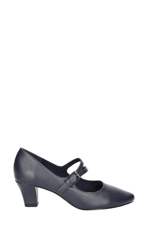 Easy Street 312420 Womens Adjustable Manmade Block Heels In Navy