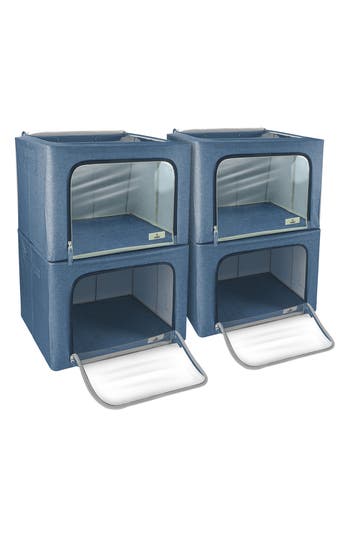Sorbus 4-pack Jumbo Foldable Storage Boxes In Blue