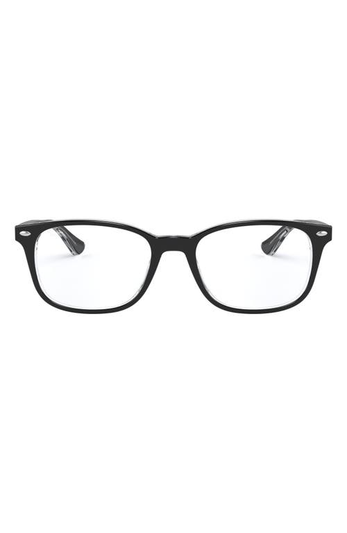 Ray-Ban 51mm Square Optical Glasses in Top Black