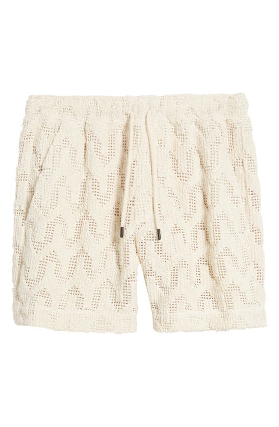 Oas Atlas Crochet Drawstring 5.5 Shorts In Off White