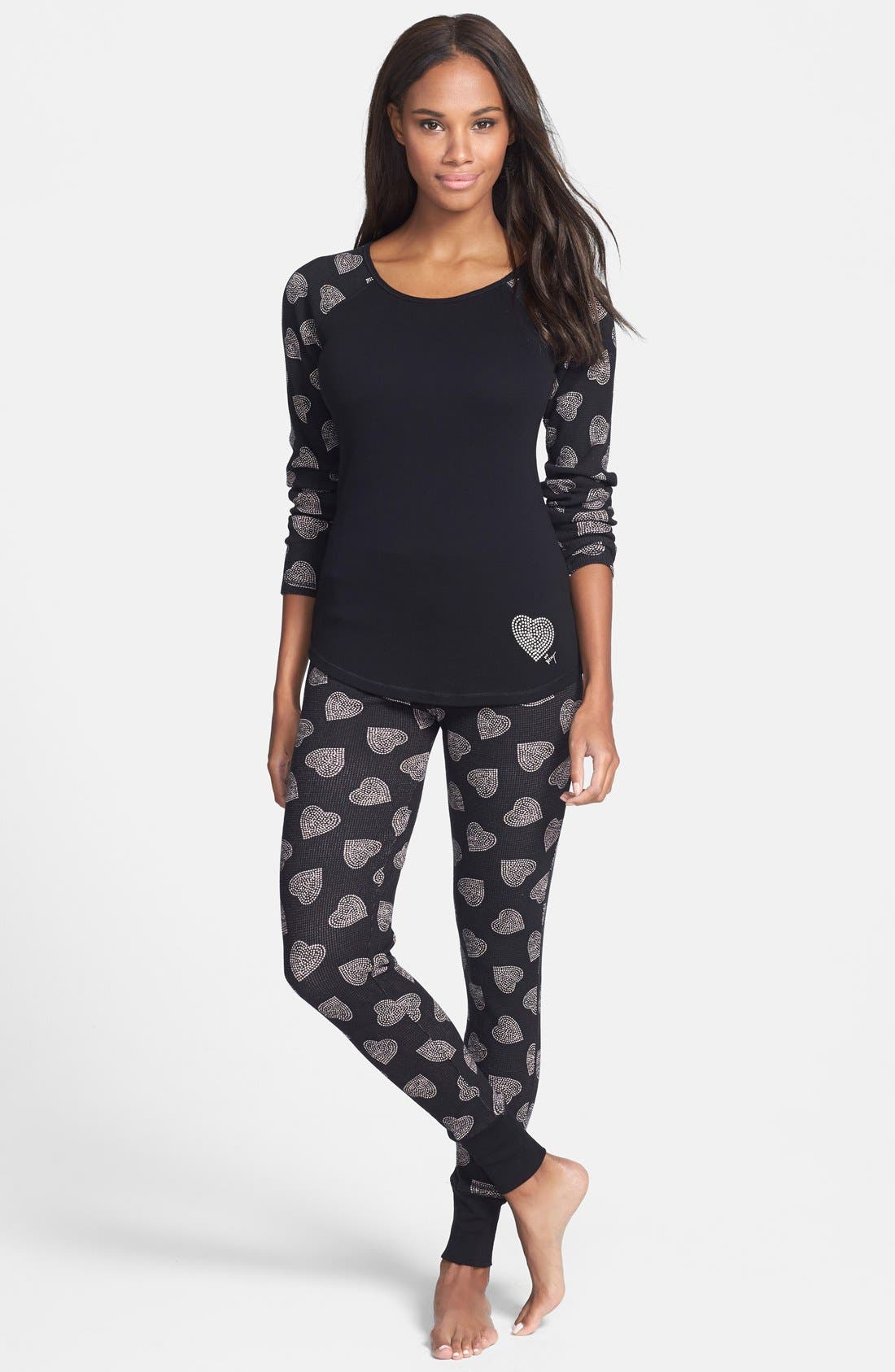 Betsey Johnson Waffle Knit Thermal Pajamas | Nordstrom