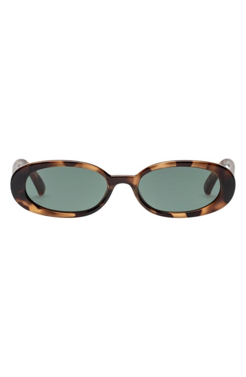 Le Specs Outta Love 51mm Oval Sunglasses In Tort/green Mono