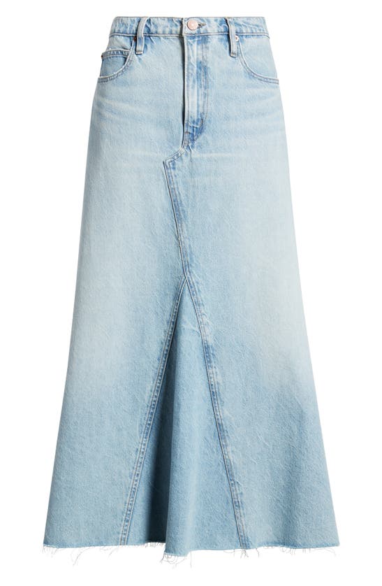 Shop Frame The Dorothy Denim A-line Skirt In August