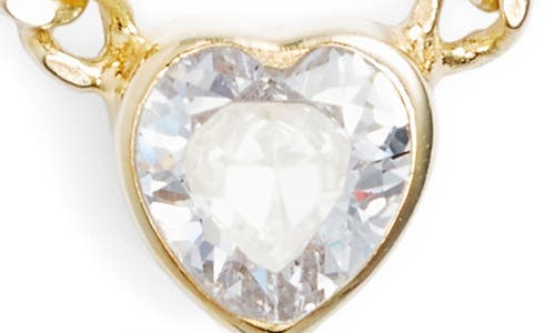 Shymi Fancy Bezel Pendant Necklace In Gold/white/heart