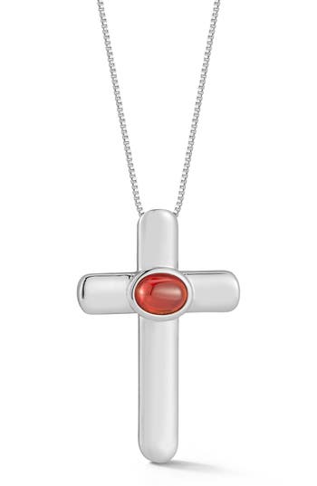 Chloe & Madison Chloe And Madison Cubic Zirconia Cross Pendant Necklace In Silver