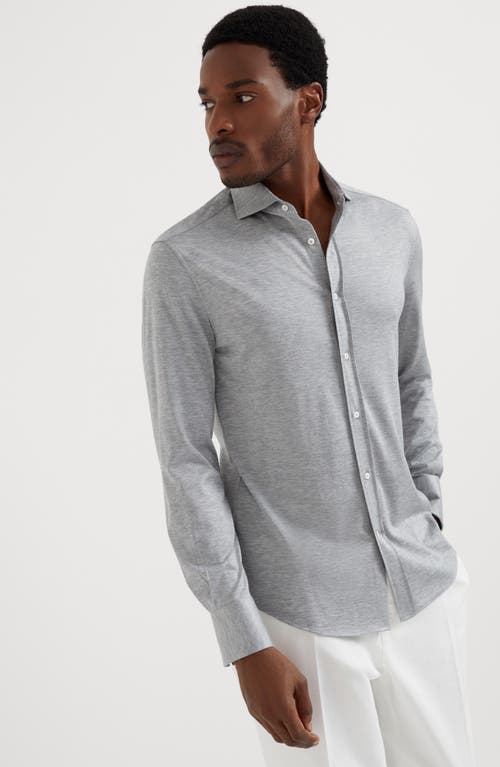 Shop Brunello Cucinelli Lightweight Jersey Shirt In Grey