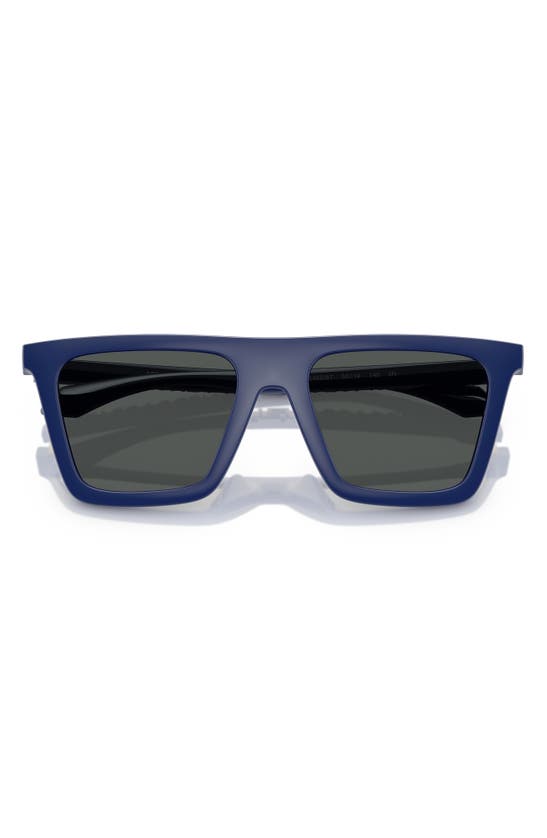 Shop Versace 53mm Rectangular Sunglasses In Blue Grey
