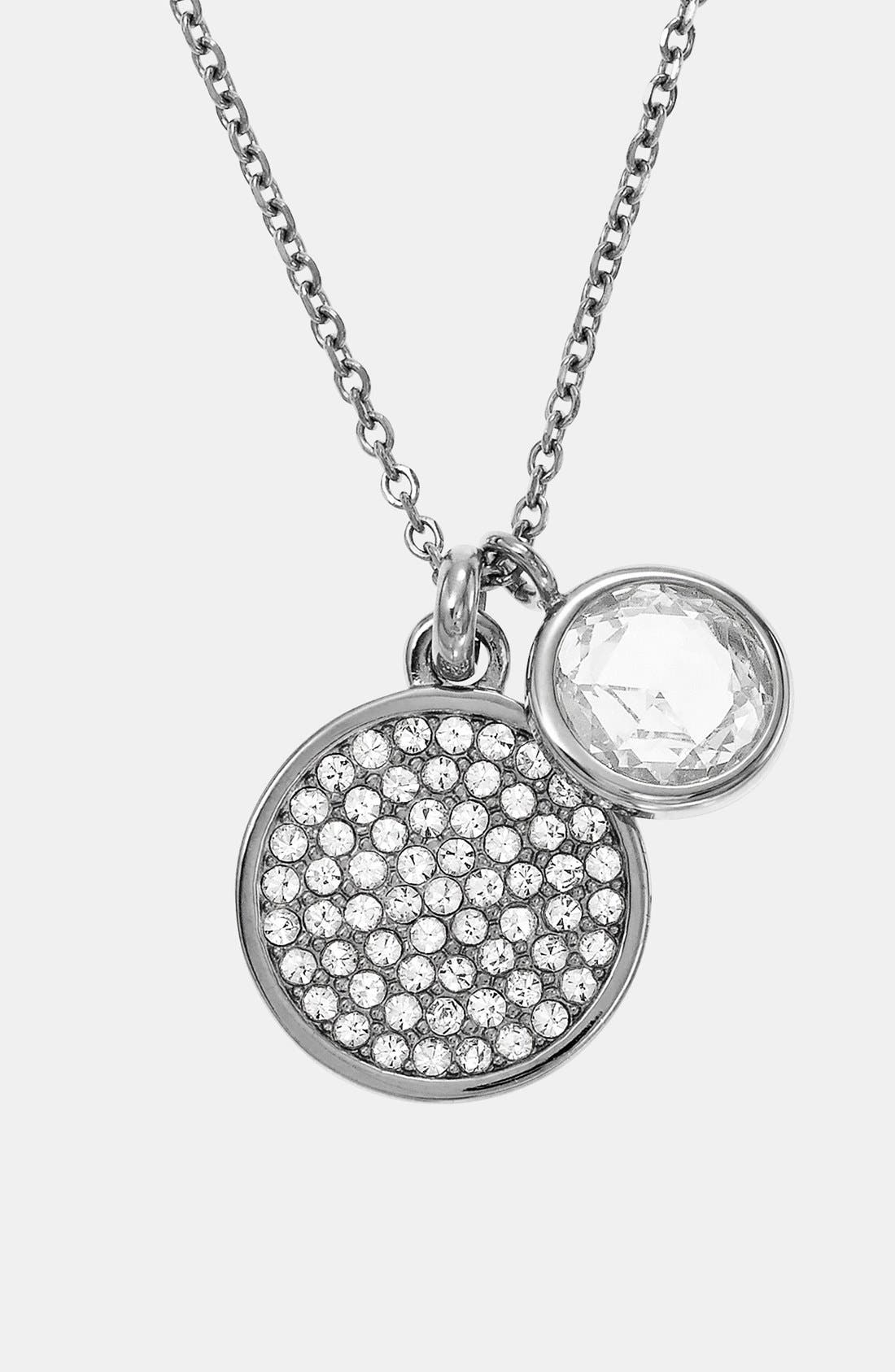 michael kors branded disc necklace