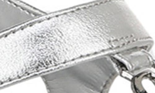 Naturalizer Lizzi T-strap Flat Sandals In Silver