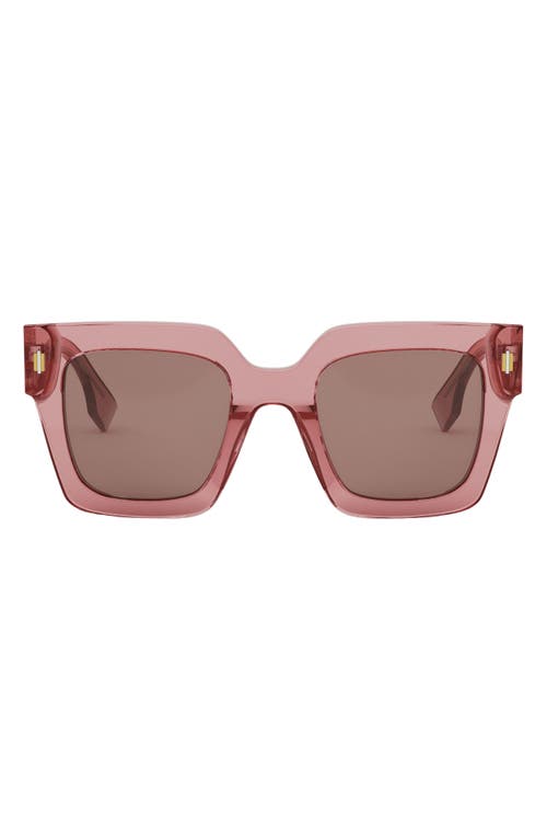 'Fendi Roma 50mm Square Sunglasses in Shiny Pink /Bordeaux at Nordstrom