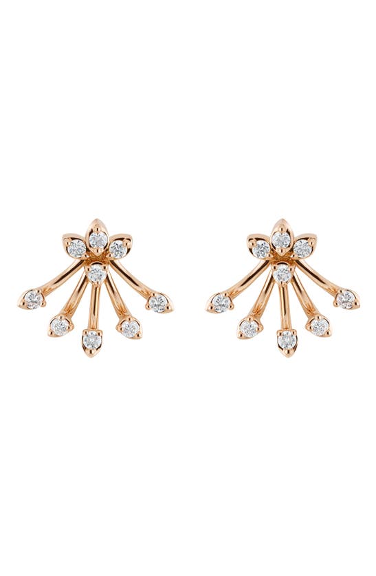 Shop Hueb Luminus Diamond Stud Earrings In Pink Gold