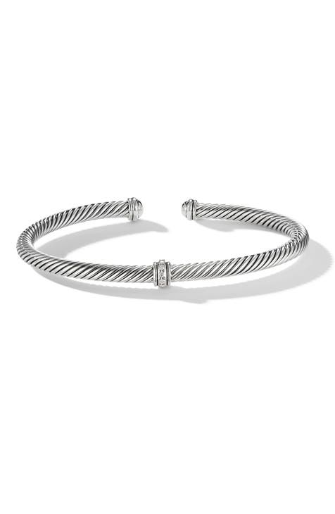 Cable Classic Center Station Bracelet with Diamonds, 4mm