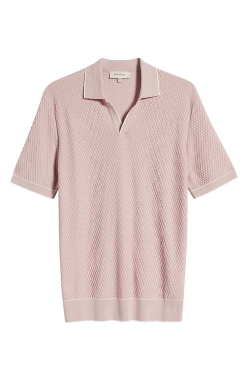 Bugatchi Tipped Johnny Collar Polo In Dusty Rose