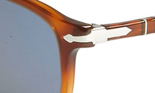 Persol 52mm Retro Inspired Sunglasses In Light Havana/crystal Blue