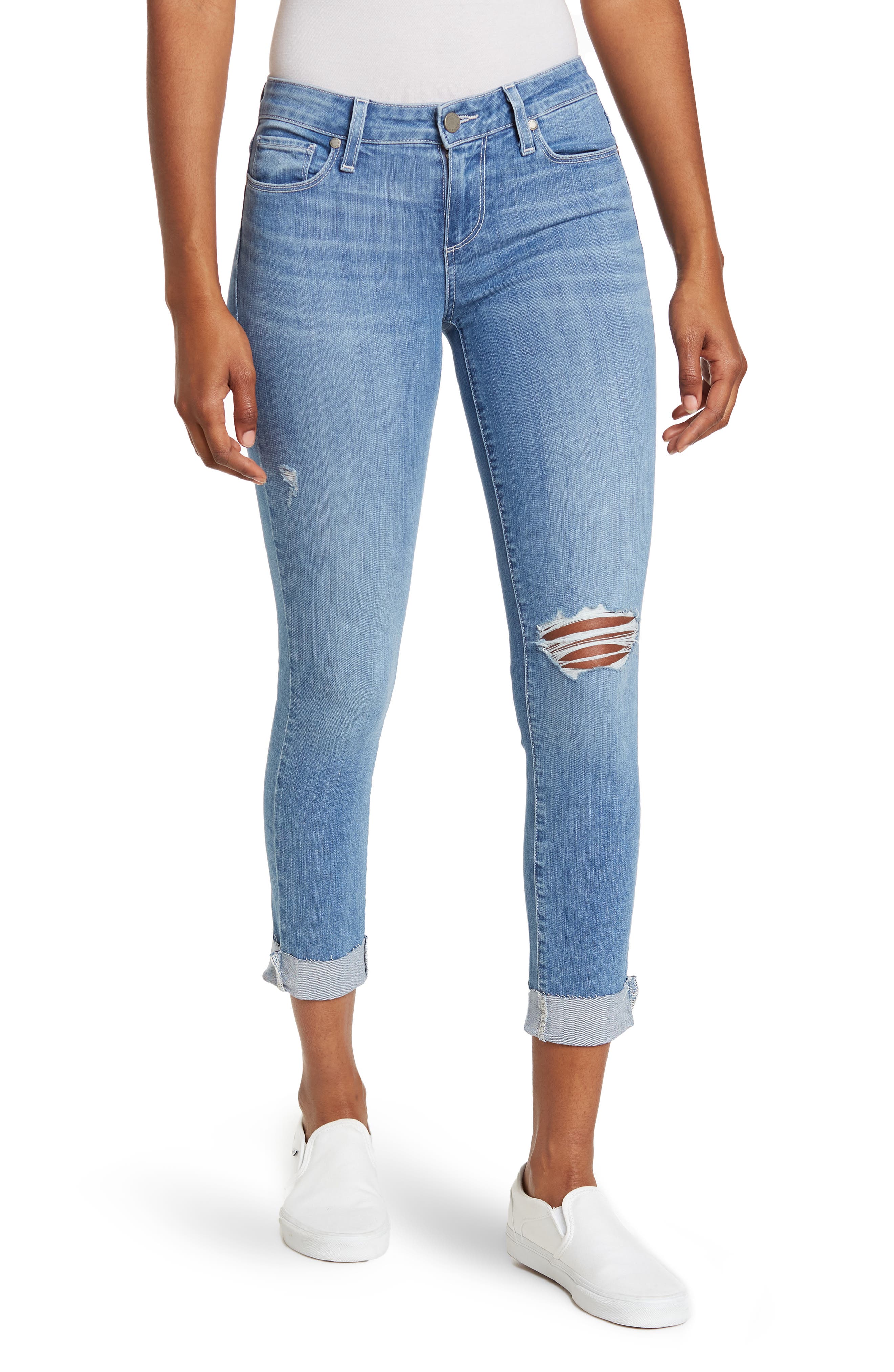 PAIGE Kylie Distressed Raw Cuffed Hem 