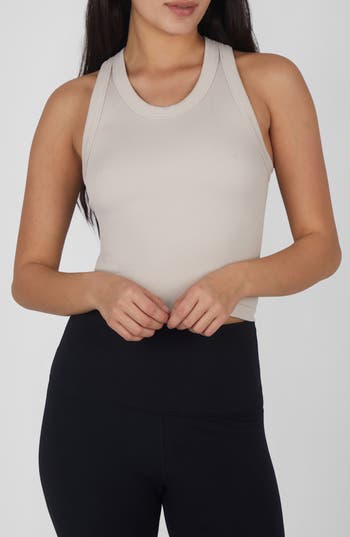 90 Degree By Reflex 3-pack Seamless Crop Tanks In Crystal Gray/antler/shopping