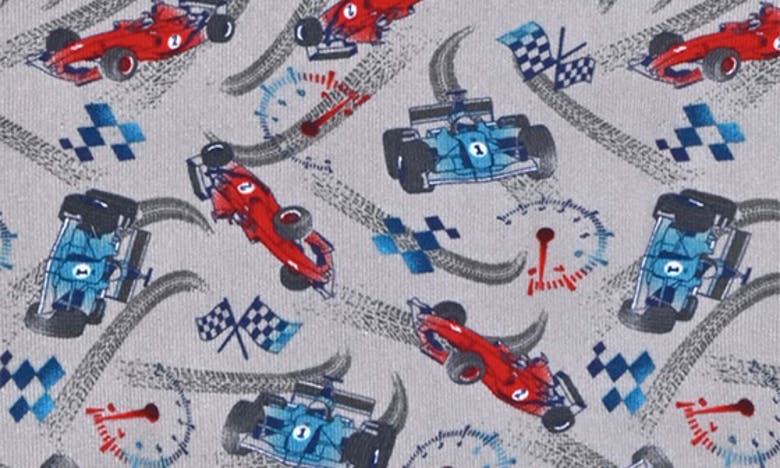 Shop Sleep On It Kids' Racecar Fitted Two-piece Pajamas & Socks Set In Grey
