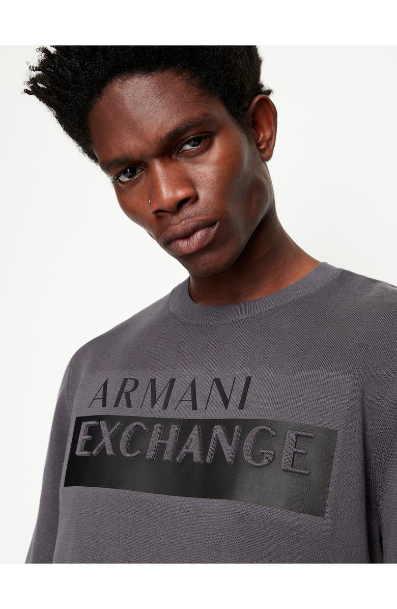 Armani Exchange Embossed Logo Cotton Crewneck Sweater | Nordstrom