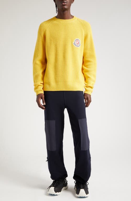 Moncler Genius x Billionaire Boys Club Crewneck Virgin Wool & Cashmere Sweater in Yellow at Nordstrom, Size Small